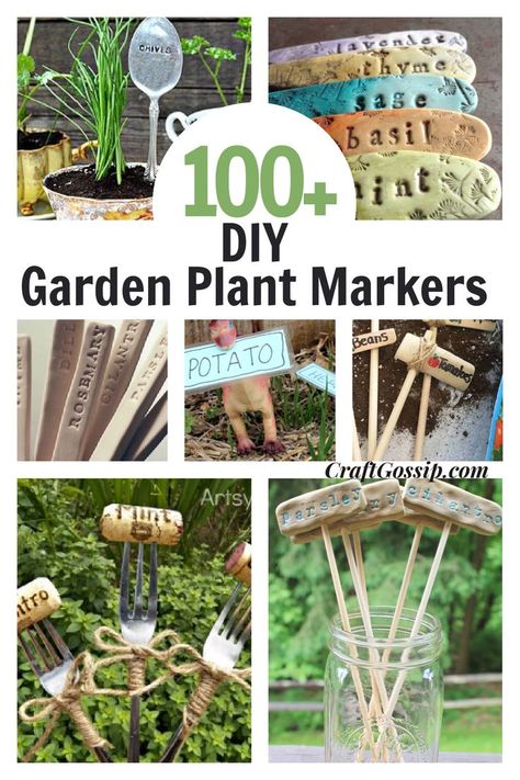 Garden Planters Plant Markers Diy, Garden Plant Markers, Diy Marker, Garden Marker, Marker Crafts, Fairy Garden Party, Diy Gardening, Mothers Day Crafts For Kids, Garden Markers