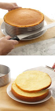 Layer cake slicing kit // @Liliana Lytvyn Cova Baking Gadgets, Cooking Gadgets, Gadgets And Gizmos, Cool Kitchen Gadgets, Cake Decorating Tools, Baking Tools, Finger Food, Let Them Eat Cake, Tupperware