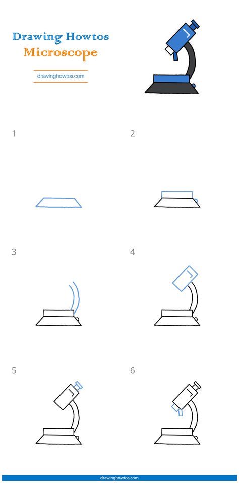 How to Draw a Microscope - Step by Step Easy Drawing Guides - Drawing Howtos How To Draw Microscope, Microscope Drawing Easy, Draw A Microscope, Microscope Drawing, Draw Objects, Biology Drawing, Science Drawing, Easy Drawing Guides, Drawing Guides