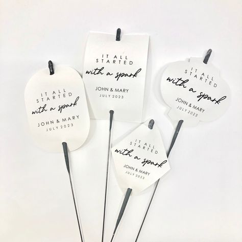 Sparkler At Wedding, Wedding Tags Ideas, Sparkler Seating Chart, Let Sparks Fly Wedding, Sparkler Wedding Favors, Sparklers Wedding Send Off, Wedding Cold Sparklers, Sparks Fly Wedding, Sparkler Tags For Wedding