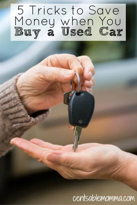 If you plan to buy a used car to save money, check out these 5 tricks to save even more money and get the best deal when you buy a used car. Buy A New Car, Car Salesman, Buy Used Cars, Road Trip Car, Car Payment, Car Buying Tips, Car Hacks, Car Posters, Car Dealership