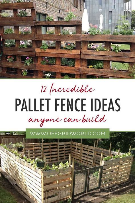 Pallet Fence Ideas, Pallet Fences, Pallet Fence Diy, Wood Pallet Planters, Diy Wood Pallet Projects, Diy Garden Fence, Pallet Fence, Pallet Planter, Diy Fence