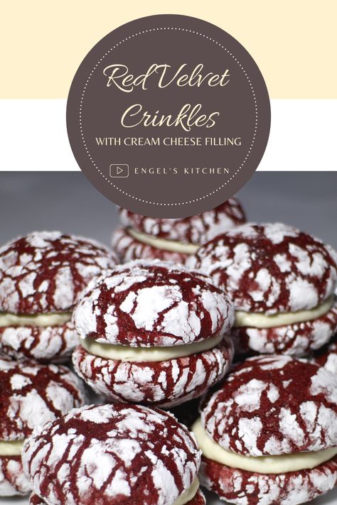 Red Velvet Crinkles With Cream Cheese, Cream Cheese Filling Recipe, Red Velvet Crinkles, Baking Conversion Chart, Brownie Packaging, Baking Conversions, Crinkle Cookies, Cream Cheese Recipes, Cream Cheese Filling