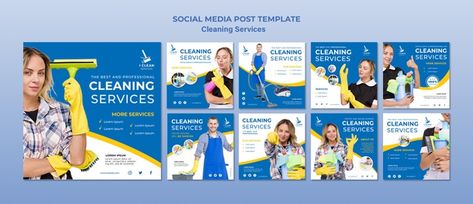 Cleaning service concept social media po... | Free Psd #Freepik #freepsd House Cleaning Company, Cleaning Services Company, Instagram Stories Template, Corporate Event Design, Marketing Concept, Cleaning Company, Cleaning Companies, House Cleaning Services, Cleaning Business