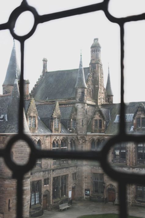 View of the University of Glasgow from the Hunterian Museum, Glasgow, Scotland, UK Glasgow Scotland University, University Of Glasgow Graduation, Glasgow University Aesthetic, Glasgow Aesthetic, Hunterian Museum, Boarding School Aesthetic, Monty Jay, University Of Glasgow, House Of Anubis