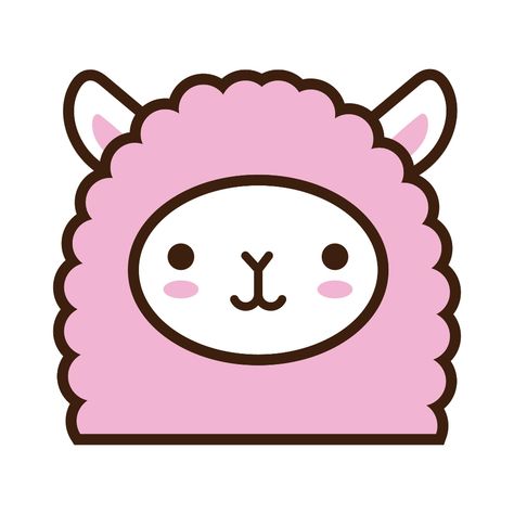 cute little llama kawaii animal line and fill style Kawaii Animals, Cat Stickers, Bubble Tea, Llama, Vector Art, Fairy Tales, Decorative Plates, Vector Free, Independent Artist