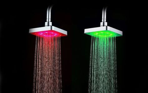 Rainbow Shower Head | 11 geeky rainbow things that'll probably make you smile more Shower Light, Teen Bathrooms, Led Shower Head, Led Lighting Bedroom, Bathroom Shower Heads, Shower Lighting, Waterfall Shower, Spa Shower, Fixed Shower Head