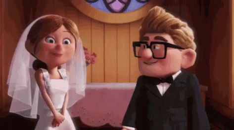 Up Wedding GIF - Up Wedding - Discover & Share GIFs Healthy Conflict, Up Carl Y Ellie, Disney Kiss, Alan Jackson, Married Life, A Cartoon, Disney Movies, Happily Ever After, Cosmopolitan