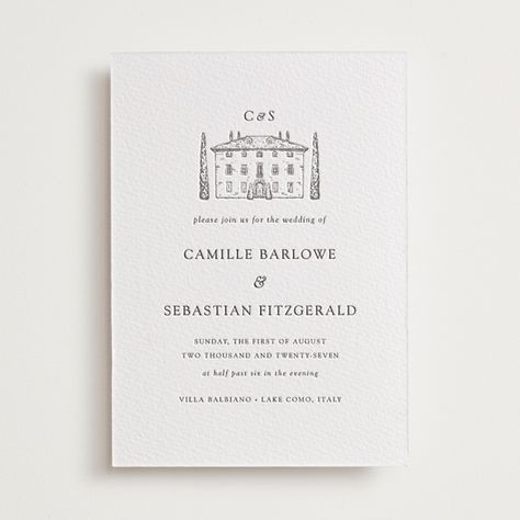 "Italian Countryside" - Letterpress Wedding Invitations in Warm Gray by Melinda Denison. Italian Villa Wedding Invitation, Italian Wedding Invitations Design, Italian Wedding Invite, Italian Wedding Invitations, Minted Wedding, Italian Inspired Wedding, Timeless Wedding Invitations, Wedding Website Design, Monogram Invitation