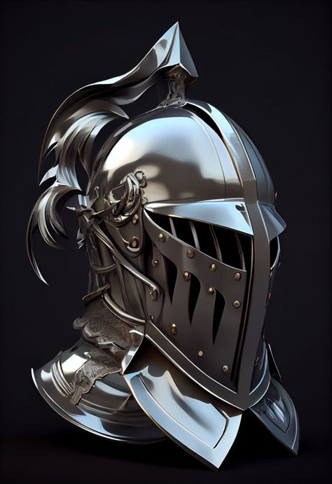 Helm Tattoo, Helmet Tattoo, Metal Drawing, Knight Helmet, Knight Tattoo, Medieval Helmets, Knights Helmet, 다크 판타지, Knight Art