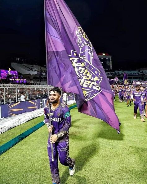 Rinku Singh with KKR's flag after qualifying for playoffs at Eden gardens. ⭐ #IPL2024 #KKRvsMI #kolkata Rinku Singh, Eden Gardens, Team Blue, Garden Of Eden, Kolkata, Eden, Flag, On Instagram, Blue