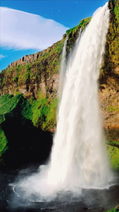 Waterfalls Gif, Waterfalls Wallpaper, Rainbow Wallpaper Backgrounds, New Nature Wallpaper, Waterfall Scenery, Seljalandsfoss Waterfall, Waterfall Wallpaper, Wallpaper Video, Nature Iphone Wallpaper