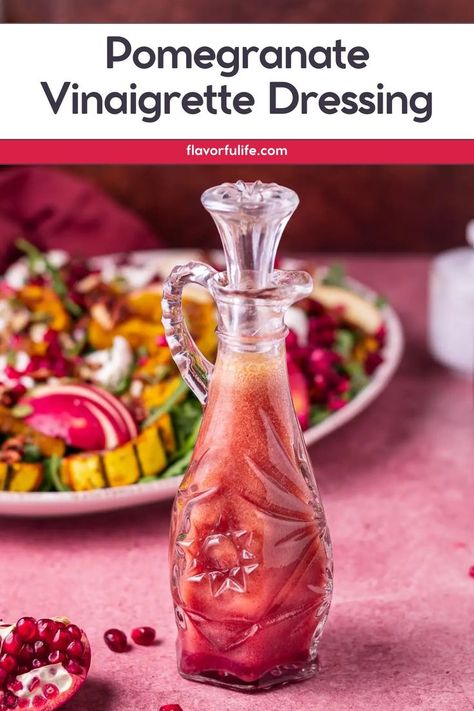 Add a burst of flavor to your winter salads with this pomegranate vinaigrette dressing! This pomegranate vinaigrette is the perfect balance of sweet and tangy, making it a flavorful pomegranate salad dressing you’ll want on repeat. Elevate any dish with this tasty pomegranate dressing! Pomegranate Vinaigrette Dressing, Pomegranate Salad Dressing, Pomegranate Dressing, Pomegranate Vinaigrette, Winter Salads, Easy Salad Dressing Recipes, Easy Salad Dressing, Pomegranate Salad, Fresh Fruit Salad