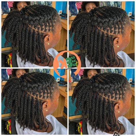 Twist With Cornrow Styles, Short Braids Hairstyles Natural Hair, Beautiful Braid Styles, Natural Twisting Hairstyles, Twisting Styles For Natural Hair, Short Twist On Natural Hair, Nature Twist Hairstyles, Cute Short Protective Hairstyles, Twist Braids Hairstyles Natural Short Hair