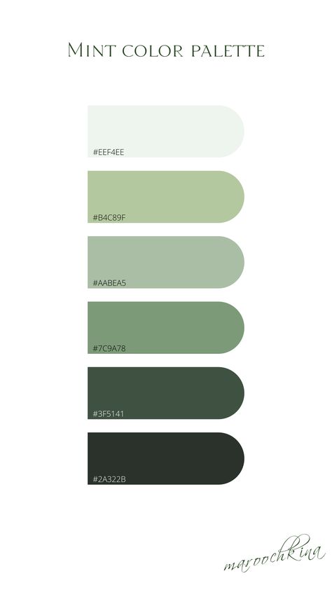 Monochrome Green Color Palette, Green Grey Pallet, Green White Black Color Palette, Aesthetician School, Color Coding Notes, Earth Palette, Green Colour Scheme, Green Monochromatic, Green Branding