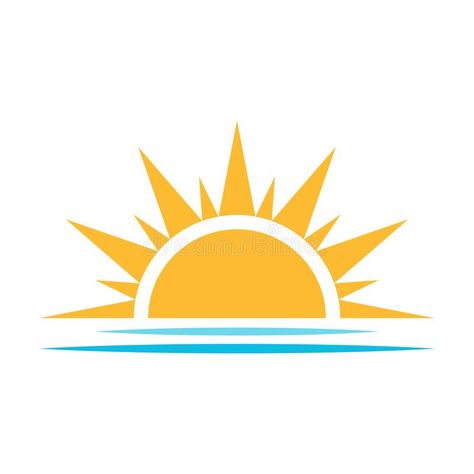 A half sun is setting downwards icon vector sunset concept for graphic design, logo, website, social media, mobile app, UI vector illustration Sun Design Graphics, Sun Logo Design Ideas, Half Sun Design, Sun Drawing Design, Sunset Logo Design, Sun Logos, Logo Taxi, Golf Photoshoot, Sun Outline