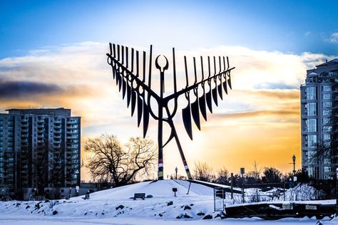 This is a photo of the Spirit Catcher located in Barrie, Ontario, Canada Barrie Ontario, Ontario Canada, The Spirit, Ontario, A Photo, Road Trip, Road, Photography