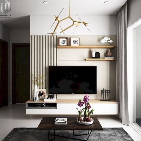 Designing around your TV like a pro! — cristina depina interior design Modern Tv Unit Designs, Tv Fal, Tv Unit Design Modern, Modern Tv Wall Units, Tv Unit Interior Design, Modern Tv Units, Living Room Tv Unit, Tv Room Design, Tv Wall Unit