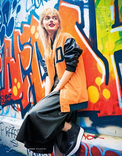 helene desmettre by takaki kumada for elle japan november 2014 (via Bloglovin.com ) Artist Nails, Japan November, Street Art Fashion, Elle Japan, Sports Fashion Editorial, Graffiti Photography, Art Outfit, Photography Pics, Nyc Girl