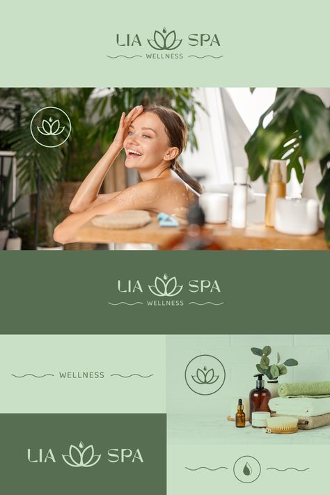 Massage Graphic Design, Skin Clinic Branding Design, Spa Branding Design, Spa Graphic Design, Day Spa Branding, Spa Logo Design Ideas Brand Identity, Spa Brand Identity, Spa Advertising, Spa Logo Design