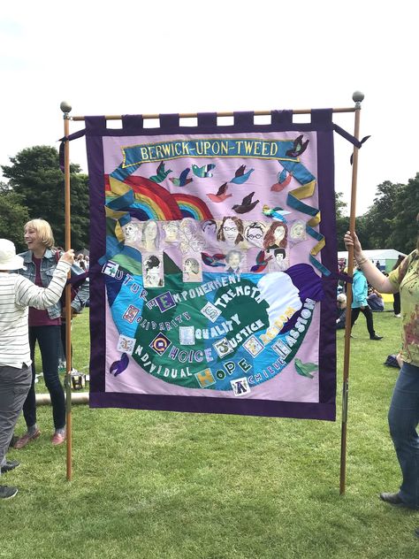 Parade Banner, How To Make Banners, Trade Union, Textile Fiber Art, Fabric Banner, Kids Fabric, College Art, Larp, Durham