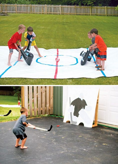 Hockey Birthday Party Ideas, Hockey Birthday Party, 1st Birthday Party Games, Hockey Birthday Parties, Hockey Party, Hockey Birthday, Boys Hockey, Food Stand, Street Hockey