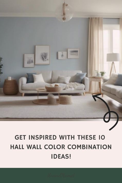 Explore these 10 Hall Wall color combination ideas to bring a whole new energy to your space! Saturate your walls with rich hues, balance them with soft pastels, or mix bold tones for an eclectic look. Whether you prefer a modern vibe or a cozy feel, there's a perfect palette waiting for you. Elevate your home decor game and let these stunning color combinations inspire your next paint project. Say goodbye to boring walls and hello to fresh style with these vibrant and harmonious shades! Colour Combinations For Hall Wall, Hall Wall Colour, Wall Color Combination Ideas, Colour Combination For Hall, Hall Paint Colors, Wall Colour Combinations, Hall Painting, Hall Colour, Modern Hall