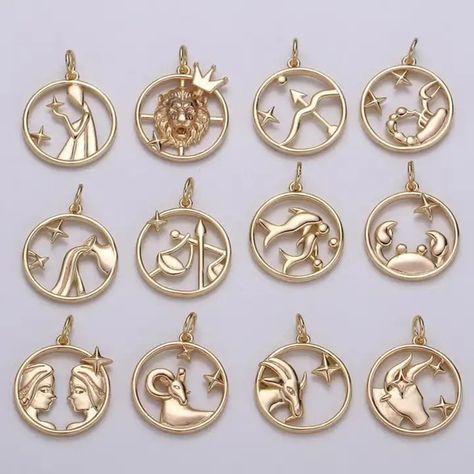 Wholesale Custom Diy Tiny Stainless Steel Circle Astrology Horoscope 18k Gold Plated 12 Zodiac Charms Pendant - Buy Zodiac Charms Pendant,Gold Plated Zodiac Charms Pendant,12 Horoscope Charm Pendant Product on Alibaba.com Zodiac Circle, Kids Studs, Silver Rakhi, Gold Pendent, Luxury Packaging Design, Crystal Falls, 12 Zodiac, Custom Pendants, Luxury Packaging