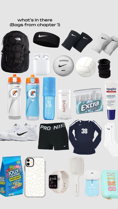 Volleyball Camp Packing List, What To Put In Your Volleyball Bag, Volleyball Bag Essentials List, Volleyball Fits, Volleyball Room, Volleyball Cheers, Vollyball Outfits, Volleyball Camp, Volleyball Outfit