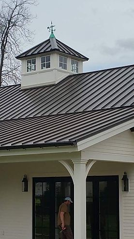 Burnished Slate Metal Roof, Slate Metal Roof, Metal Roof Houses Color Combos, Brown Metal Roof, Exterior Updates, Henley Homes, Metal Roof Houses, Metal Shingles, Metal Roof Colors