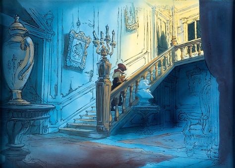 Animation Art:Concept Art, Mickey's Christmas Carol Uncle Scrooge McDuck Concept Art(Walt Disney, 1983).... (Total: 2 Items) Disney Concept Art Backgrounds, Buildings Animation, Halloween Concept Art, Christmas Concept Art, Mansion Concept Art, Mickeys Christmas Carol, Bg Design, Disney Background, Film Disney