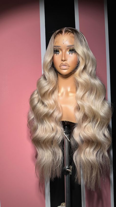 The brown roots have been giving me life 😍😍😍 Vanilla Bean is a 28” closure unit using 4 bundles and a 20” 6x6 closure on a 23”… | Instagram Braids Wigs, Ombre Blond, Wig Brown, Blessed Wednesday, Hollywood Hair, Ombre Blonde, Afro Wigs, Colored Wigs, Lace Front Human Hair