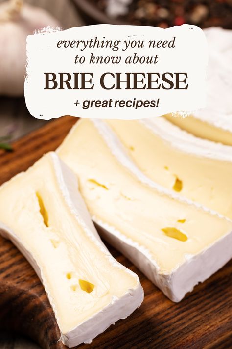 Creamy and delicious, brie cheese is excellent for snacking or to use for your favorite dishes. Brie is a fantastic cheese that can be enjoyed anytime, whether it be for breakfast, lunch, or dinner. If you have some leftover Brie in your fridge, throw it on a baguette and toast it up! You can also serve your Brie as an appetizer with crackers or fresh fruit. Soft and creamy, Click this pin to find out how to use brie in various recipes, like salads, appetizers, sandwiches, and even desserts! Ways To Eat Brie, Uses For Brie Cheese, Brie And Crackers, Large Brie Wheel, Homemade Brie Cheese, How To Use Brie Cheese, How To Cook Brie Cheese, Brie Cheese Sandwich Recipes, How To Slice Brie Cheese