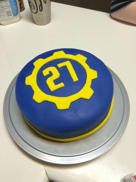 Fallout cake! Vault 27 or however old you are :) Fallout Birthday Party Ideas, Fallout Cake, Fallout Birthday, Fallout Party, Easy Birthday Desserts, Fallout Theme, 4th Birthday Cakes, Easy Birthday, 9th Birthday Parties