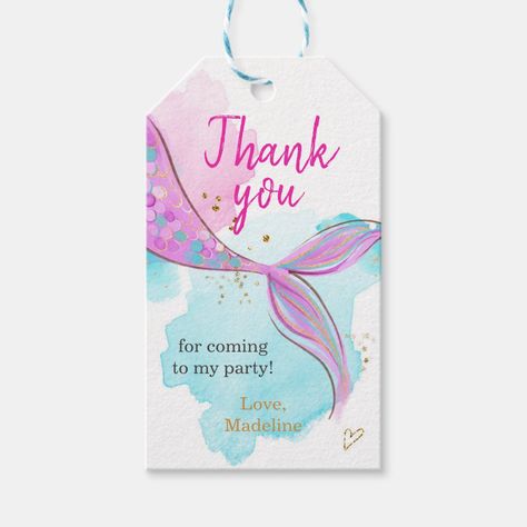 Splish Splash Birthday Bash, Mermaid Pool Party, Mermaid Pool Parties, Thank You Tag Printable, Mermaid Pool, Pool Party Favors, Colorful Birthday Party, Free Printable Tags, Mermaid Theme Birthday