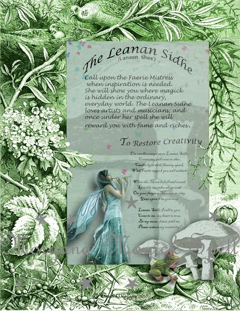 LEANAN SIDHE FAERIE Realm of the Fey Lore The Sidhe Fae, Leanan Sidhe Aesthetic, Fairy Knowledge, Sidhe Faeries, Leanan Sidhe, Celtic Creatures, Virgo Witch, Witch's Grimoire, Faery Magick