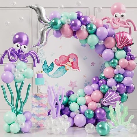 Amazon.com: 184pcs Little Mermaid Balloon Garland Arch Kit, Little Mermaid Birthday Decorations Party Supplies, Mermaid Tail Balloon Baby Shower Decorations, Under the Sea Balloon Arch : Home & Kitchen Little Mermaid Balloon Garland, Under The Sea Balloon Arch, Balloon Baby Shower Decorations, Mermaid Balloon Garland, Mermaid Tail Balloon, Underwater Theme Party, Princess Balloon, Princess Balloons, Baby Shower Balloon Decorations