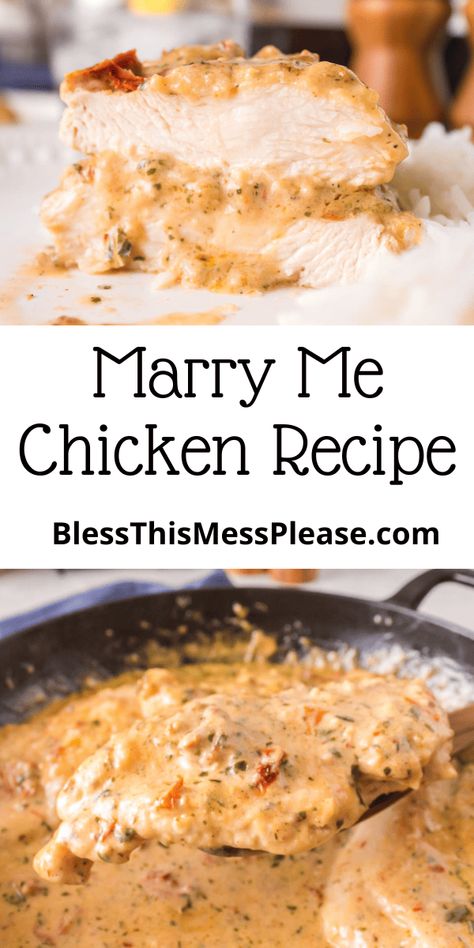 Marry Me Chicken is tender chicken breasts with a creamy sauce made with garlic, sun-dried tomatoes, cheese, and a splash of heavy cream. Chicken Heavy Cream Recipes, Creamy Chicken Breast Recipes, Chicken Recipes With Cream Cheese, Creamy Sauce For Chicken, Cream Chicken Recipes, Heavy Cream Recipes, Cream Sauce For Chicken, Marry Me Chicken Recipe, Creamy Chicken Recipes