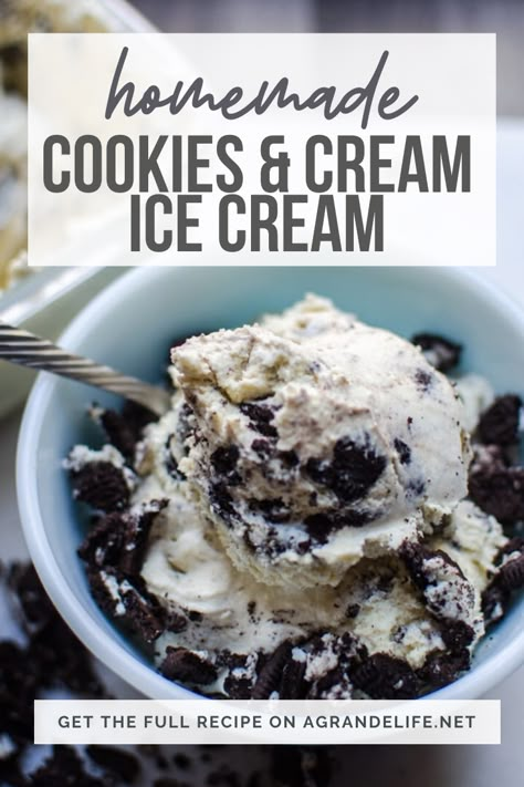 Kitchen Aid Ice Cream Recipes, Kitchenaid Ice Cream, Cookies Cream Ice Cream, Homemade Ice Cream Recipes Machine, Kitchen Aid Ice Cream, Kitchenaid Ice Cream Maker, Cookies And Cream Ice Cream, Best Homemade Ice Cream, Ice Cream Recipes Machine