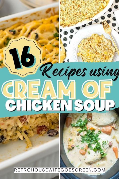 Cream Of Chicken Soup Recipes, Recipes Using Cream, Soup Making, Campbells Soup Recipes, Cream Soup Recipes, Creamy Chicken Recipes, Chicken Spaghetti Recipes, Recipe Using Chicken, Creamy Chicken Soup