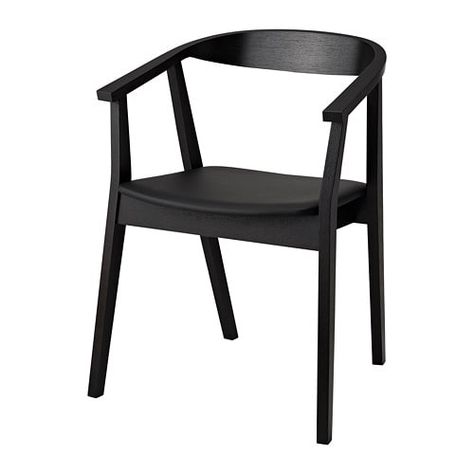 IKEA STOCKHOLM Chair Black The softly curved back, armrests and walnut veneer together give the chair a warm and welcoming look. Ikea Stockholm Chair, Ikea Dining Chair, Dining Room Chairs Ikea, Ikea Dining, Ikea Stockholm, Black And White Chair, Black Dining Room Chairs, Leather Dining Room Chairs, Black Dining Chairs