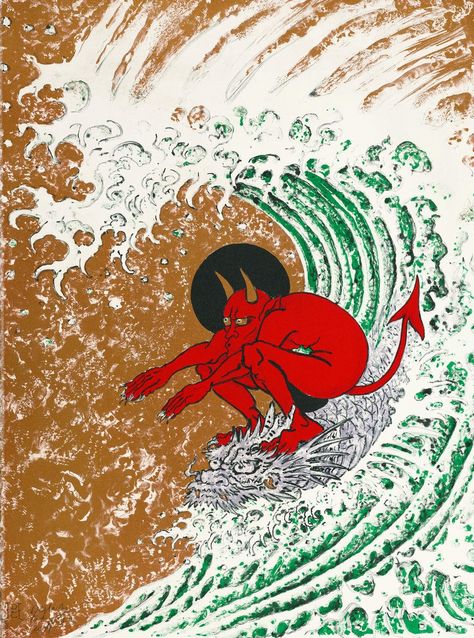 Surf or Die, 2004 by Don Ed Hardy - Paper Print - de Young & Legion of Honor ART on Demand - Custom Prints and Framing From the Fine Arts Museums of San Francisco Ed Hardy Art, Famous Tattoo Artists, Don Ed Hardy, New Museum, Dark Art Illustrations, Museum Of Fine Arts, Ed Hardy, Greeting Card Design, Custom Artwork