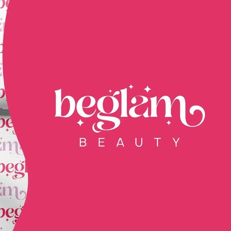 Beauty Brand Logo, Feminine Typography, Makeup Branding, Pink Logo Design, Beauty And Cosmetics, Logo Makeup, Secondary Logo, Custom Typography, Makeup Logo