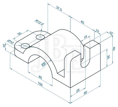 Isometric Drawing Exercises, Autocad Isometric Drawing, Orthographic Drawing, 3d Autocad, Solidworks Tutorial, Autocad Tutorial, Interesting Drawings, Mechanical Engineering Design, Isometric Drawing