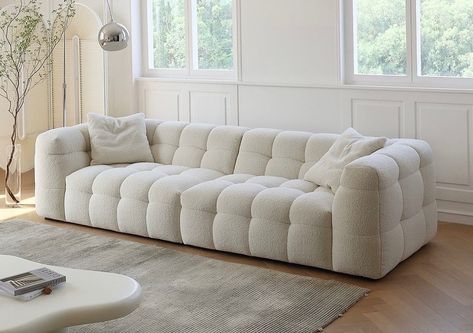 White Fluffy boucle Boba Sofa. 2 arriving next week available for purchase. Makes a great mother’s day gift. #mothersdaygift Marshmallow Sofa, Latest Sofa Designs, Family Furniture, Sofa Material, Beautiful Sofas, Stylish Sofa, White Sofas, Modern Sofa, Modular Sofa