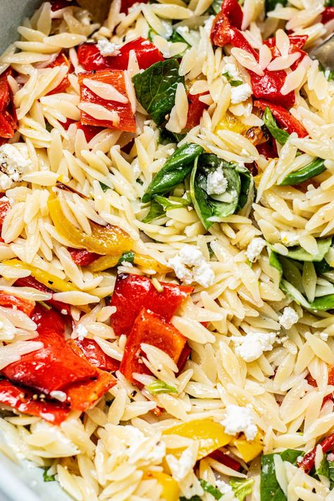 Basil Orzo Salad, Orzo Basil, Lemon Basil Orzo, Salad Herbs, Basil Orzo, Lemon Orzo Salad, Cooking With Fresh Herbs, Orzo Salad Recipes, Lemon Orzo