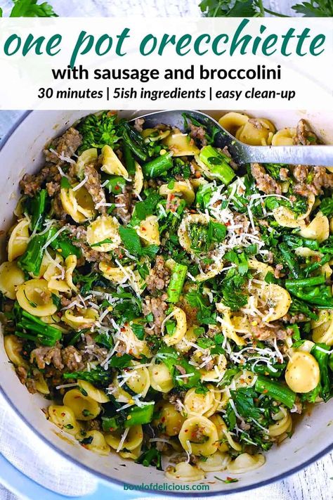 Rapini Pasta, Orecchiette With Sausage And Broccoli, Broccoli Rabe Pasta, Orecchiette Pasta Recipes, Orecchiette With Sausage, Sausage And Broccoli Rabe, Super Bowl Finger Foods, Broccoli Rabe And Sausage, Broccoli Rabe Recipe