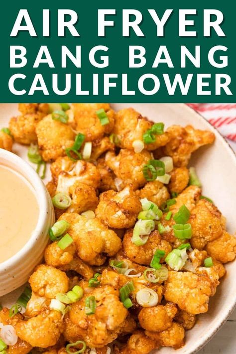 Bang Bang Cauliflower Recipe, Bang Bang Cauliflower, Air Fryer Oven Recipes, Cauliflower Recipe, Head Of Cauliflower, Air Fryer Dinner Recipes, Air Fryer Recipes Easy, Air Fryer Recipes Healthy, Cauliflower Recipes