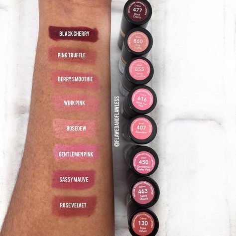 Revlon Super Lustrous Lipstick swatches on medium skin Makeup 2022, Ginger Rose, Drugstore Lipstick, Revlon Lipstick, Hard Candy Makeup, Revlon Super Lustrous Lipstick, Rose Dark, Colors For Dark Skin, Beautiful Lipstick