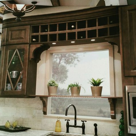 Wine storage over the window when you have no other place for more wine Kitchen Decor Above Cabinets Ideas, Above Kitchen Sink Ideas, Storage Above Kitchen Cabinets, Diy Wine Rack Design, Wine Rack Inspiration, Wine Rack Ideas, Wine Rack Projects, Above Kitchen Sink, Kitchen Sink Window